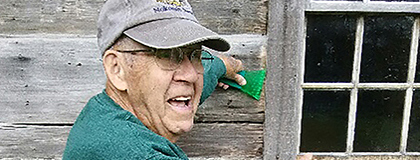 Tom Learmont works as a volunteer in Heritage Village
