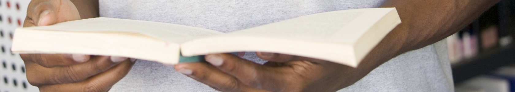 Student with book open