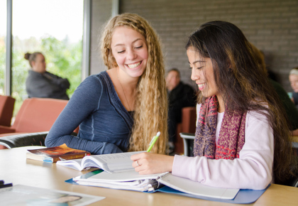 Early college students studying