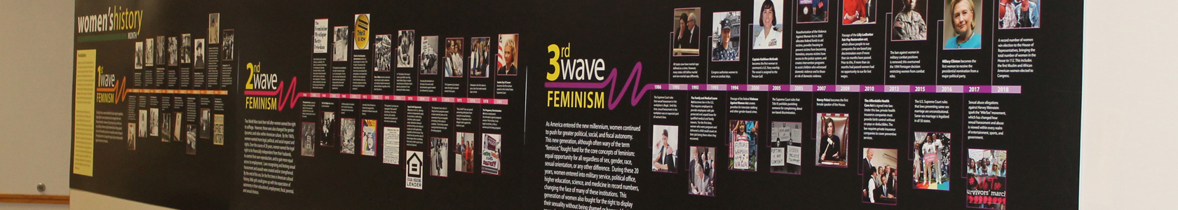 Feminism Accomplishment Board in MCC hallway